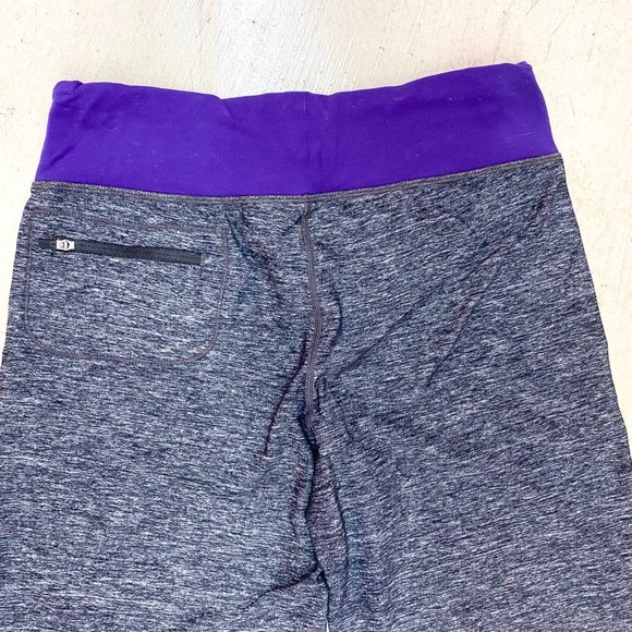 Lululemon Relaxed Fit Crop Purple / Heathered Black Sz 4 - Picture 3 of 10